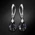 Серебряные серьги "Mēness Gaisma (Jet)" с кристаллами Swarovski™